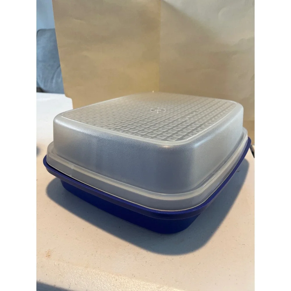 Tupperware Season Serve Marinating Container Blue Square Large Meat Marinater